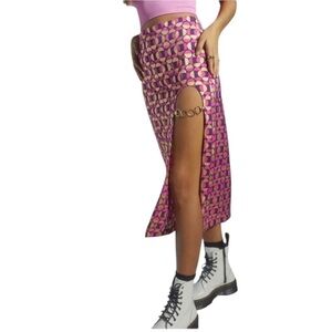 Urban Outfitters Pink and Purple Geometric Midi Skirt